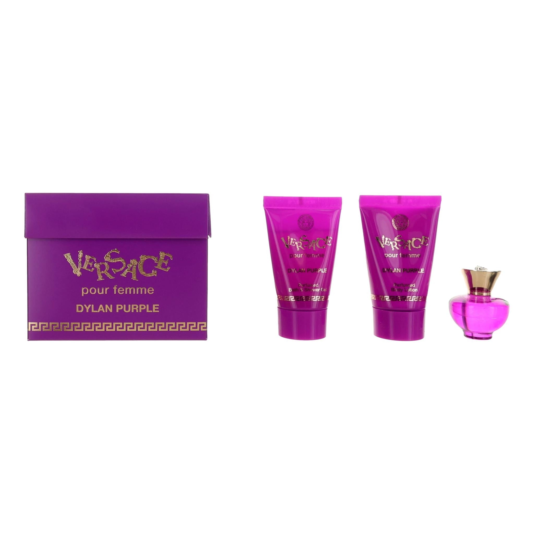 Photo of Versace Dylan Purple by Versace, 3 Piece Miniature Gift Set for Women